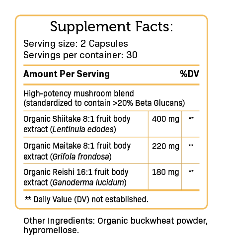 Description mushroom supplements Immunity