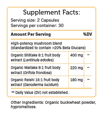 Description mushroom supplements Immunity